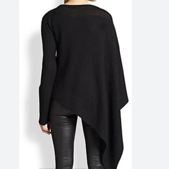 Helmut Lang Black Asymmetrical Poncho Sweater - Picture 3 of 5
